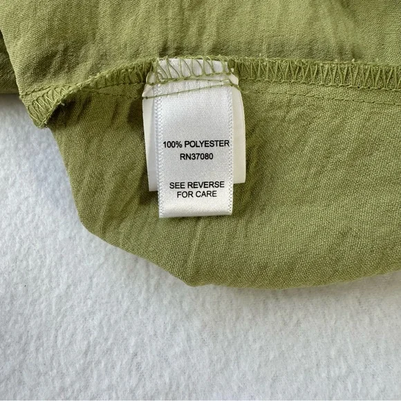 Cato Women’s Short Sleeve Blouse V-Neck Tie Front Lightweight Green Large - Picture 5 of 6